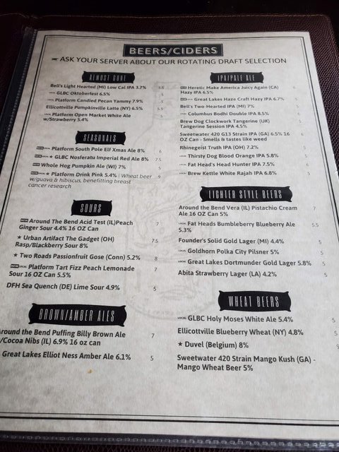 Beer Menu