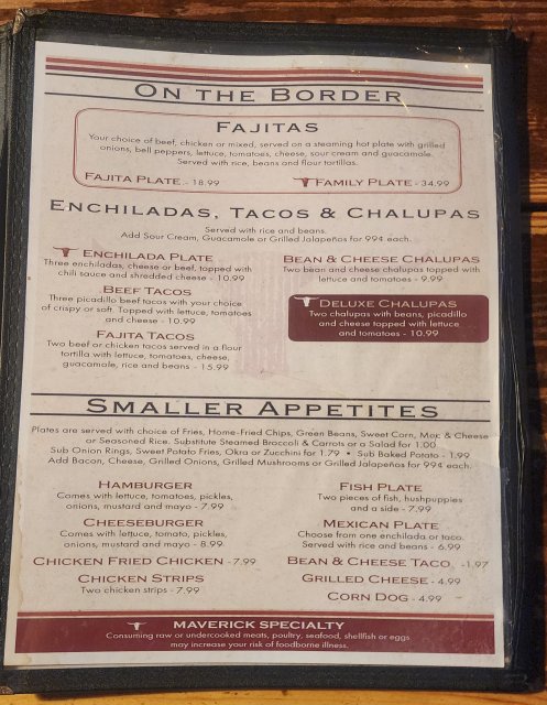 Menu Mexican Food