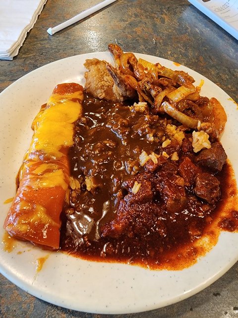 Cheese Enchiladas & Mole on Rice