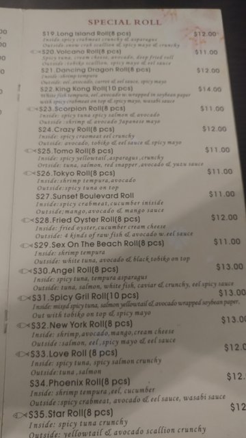 Sushi Menu 2