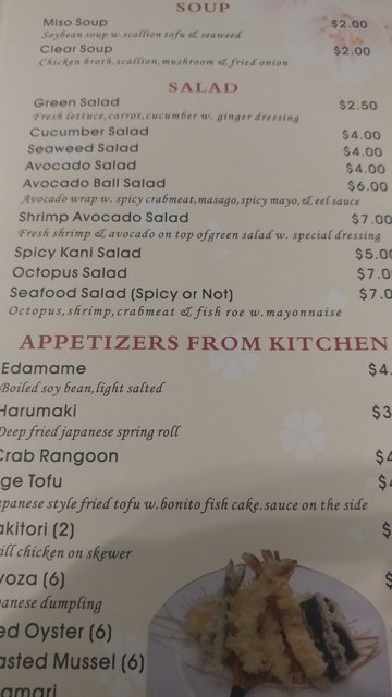 Salad Menu
