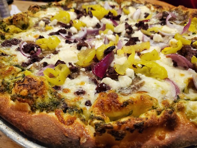 Greek Pizza Closeup