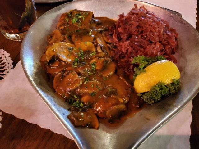 Jager Schnitzel & Red Cabbage