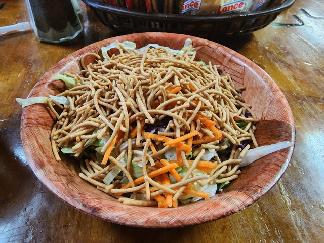 Salad served with meal.