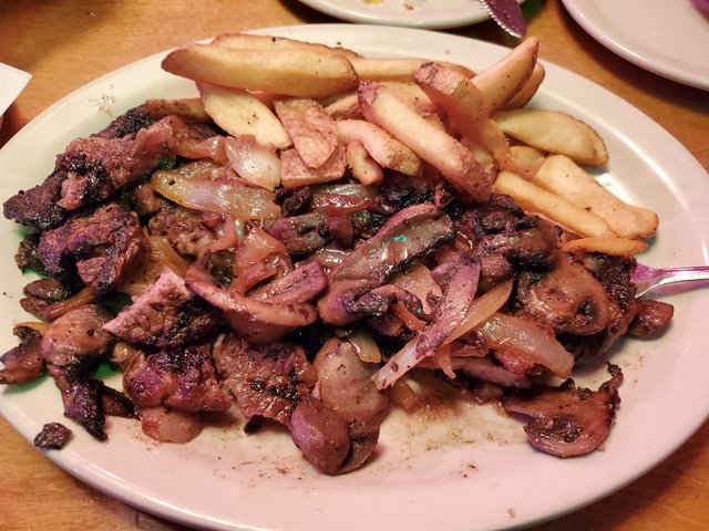 8oz Sirloin With Mushrooms & Onions