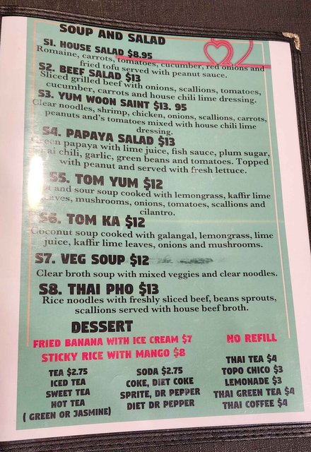 Menu - Soups, Salads, Desserts