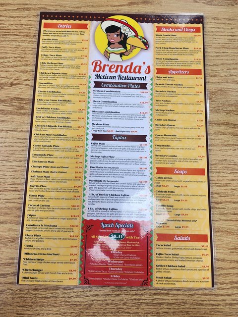 Brendas Mexican - Lunch Menu