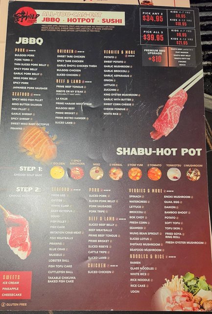 BBQ & Shabu Menu