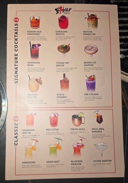 Mixed Drink Menu
