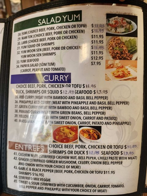 Tham Rab Thai Menu - Salads & Curry