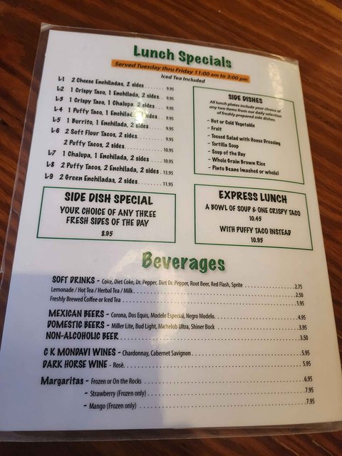 La Fiesta Patio - Menu - Page 3 (Lunch Specials)
