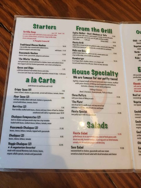 La Fiesta Patio - Menu - Page 1