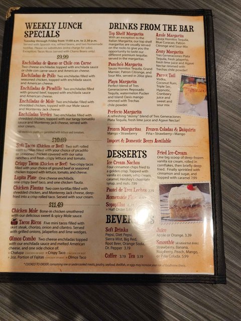 Panchitos Menu (Page 4)