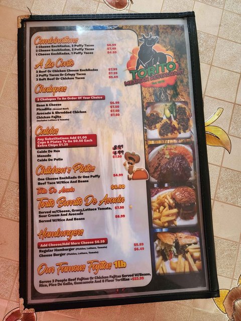 Menu - Fajitas & Kids Plates
