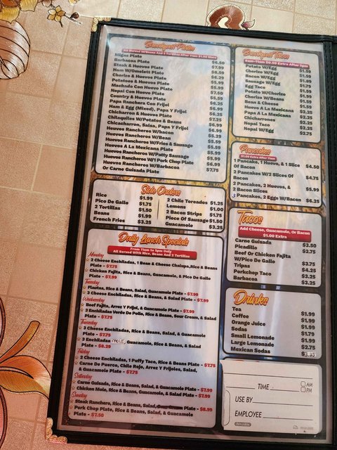 Menu - Breakfast