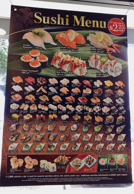 Sushi Menu