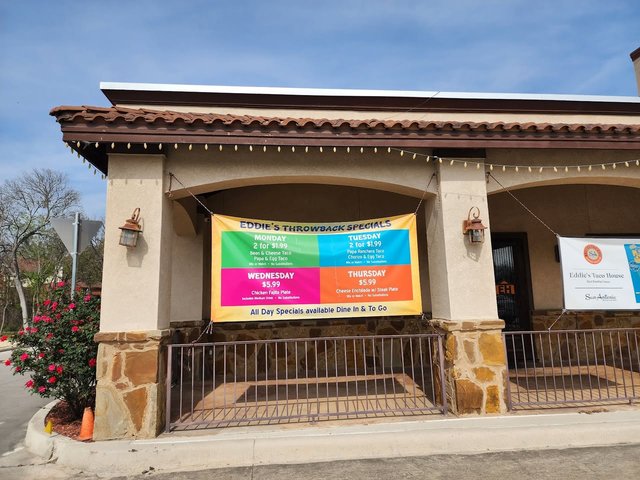 Eddies Taco House - Throwback Specials Banner