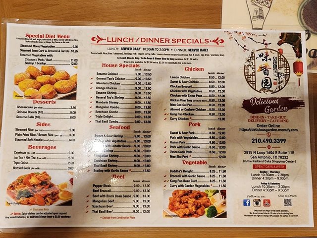 Menu - Lunch Dinner Specials