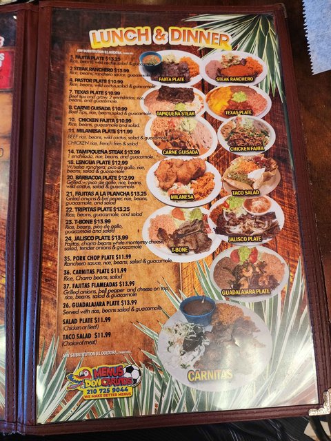 Bandera Jalisco - Lunch/Dinner Menu