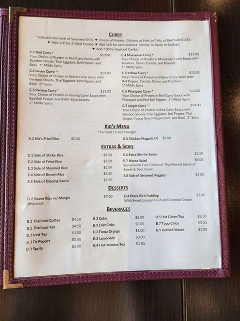 Chokdee Menu - Other Items
