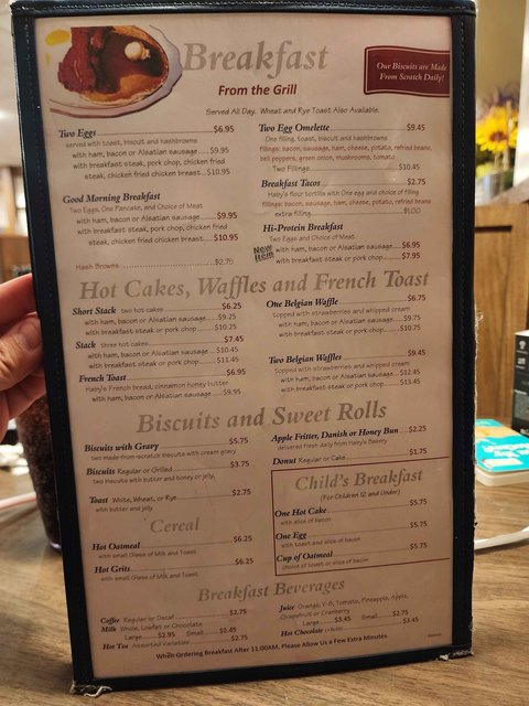 Sammy's Menu - Breakfast Menu
