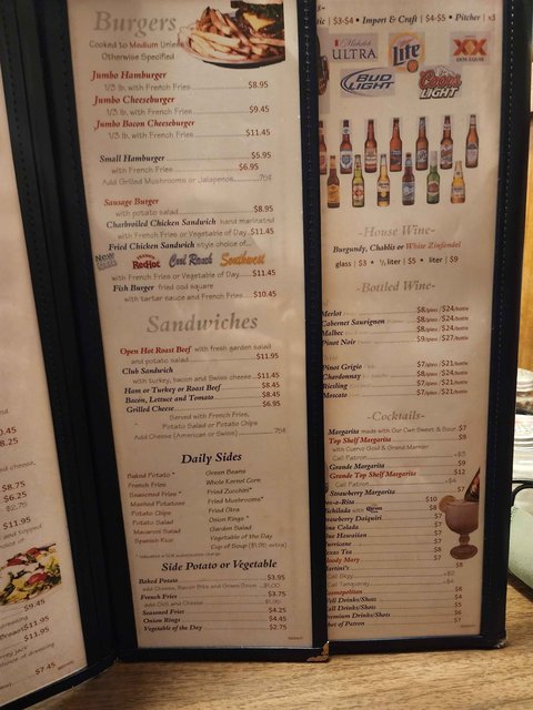 Sammy's Menu - Burger Menu
