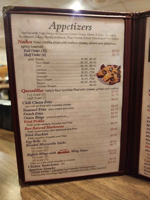 Sammy's Menu - Appetizers