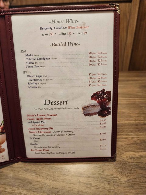 Sammy's Menu - Dessert & Wine