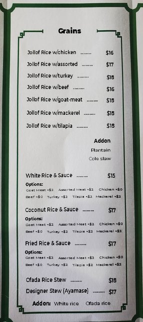 Lagos Buka - Menu (Grains)