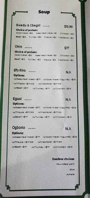 Lagos Buka - Menu (Soups)