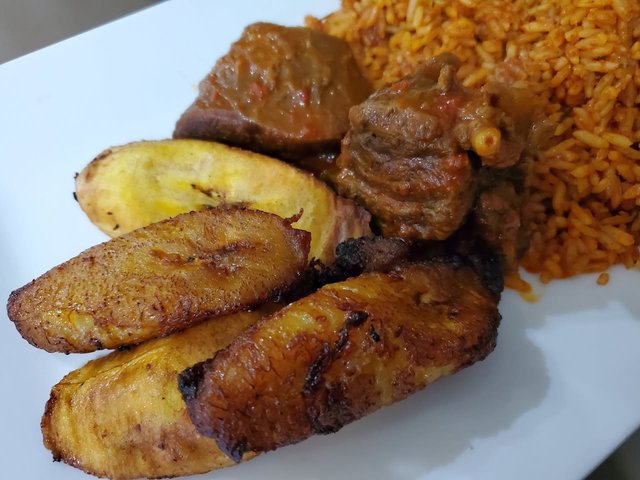 Plantains & Beef with Jallof Rice