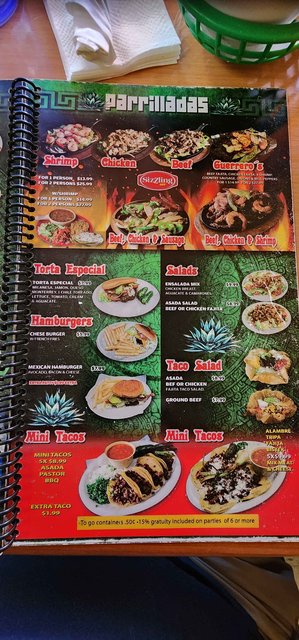 Guerreros Mexican - Menu  Parrilladas