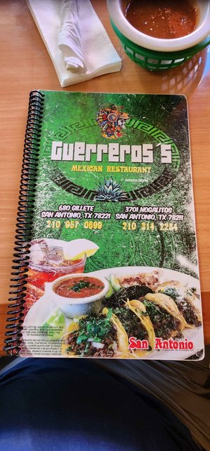 Guerreros Mexican - Menu Cover