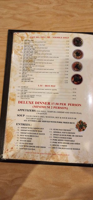 A Dong - Menu Pho Noodle Soups