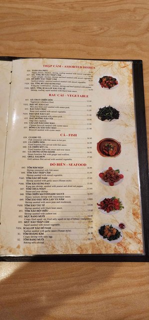 A Dong - Menu Vegetable, Fish & Seafood