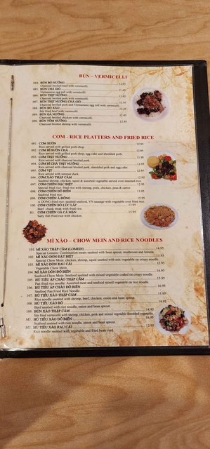 A Dong - Menu Rice & Noodle Plates