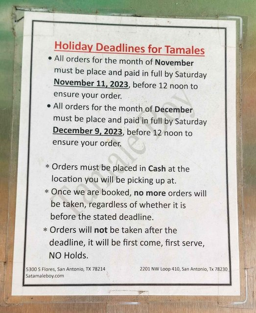 Tamale Boy - Holiday Orders