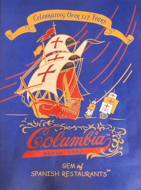 Columbia Menu Cover