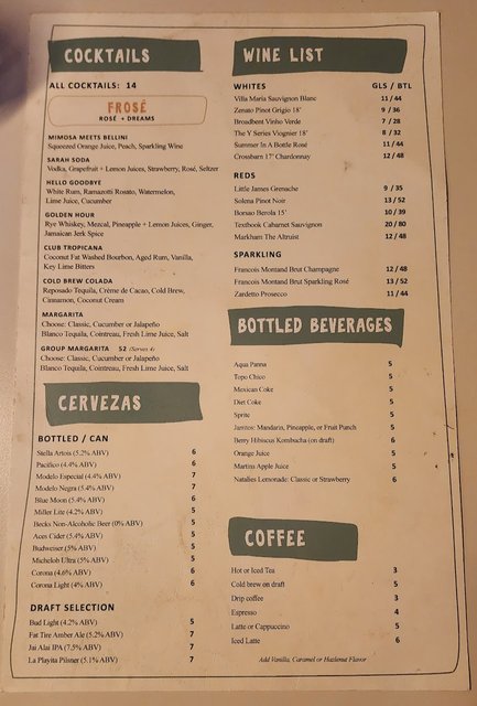 Drink Menu