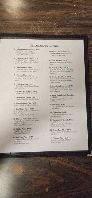 Oscars Taco House - Menu - Plates