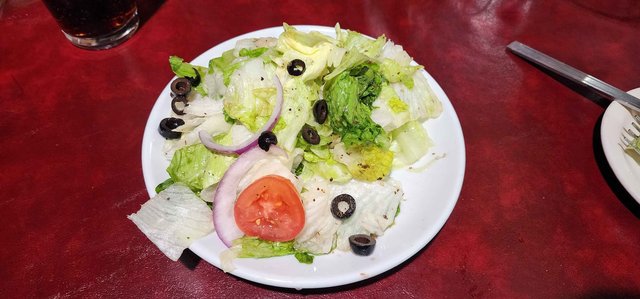 Salad served with meal.
