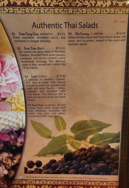 Menu - Thai Salads