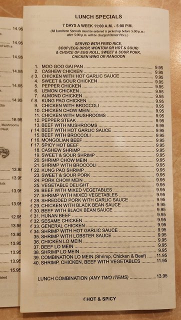 China Moon - Lunch Specials