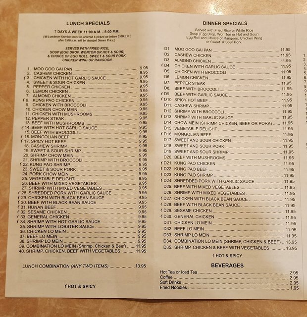 China Moon - Lunch & Dinner Specials