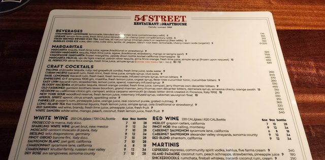 54th Street Grill Menu - Cocktails