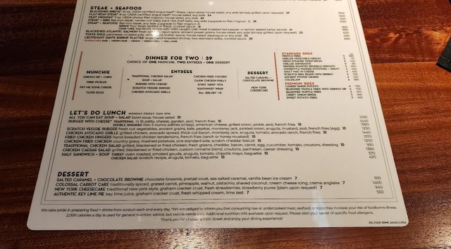 54th Street Grill Menu - Seafood & Lunch