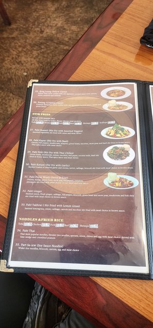 Dahlia Thai - Menu