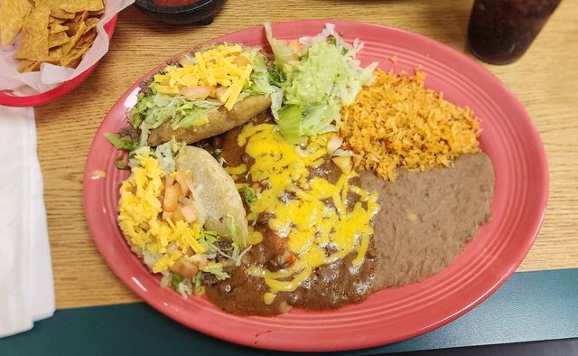 2 Enchilada and 2 Puffy Taco