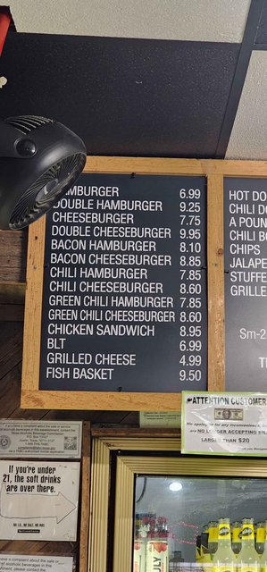 Chesters Hamburgers - Menu