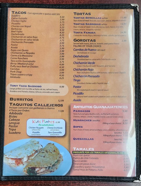 Tacos, Tortas & Burritos.